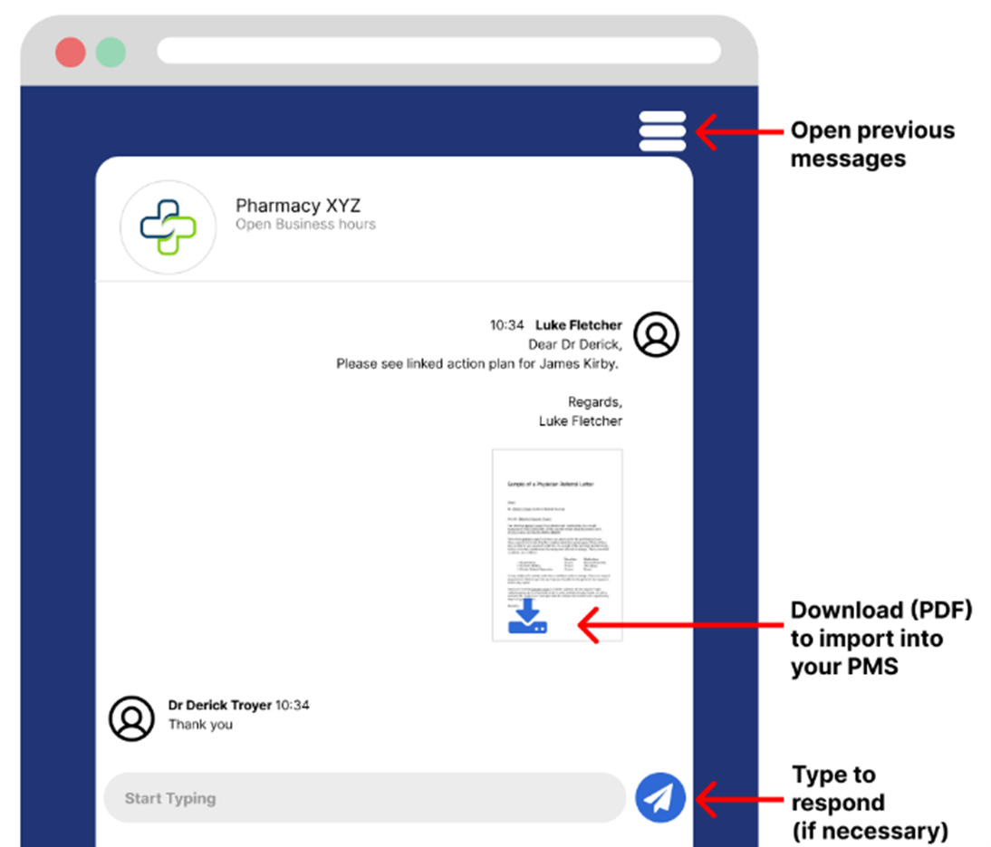 Medadvisor chat window Medadvisor chat window